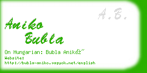 aniko bubla business card